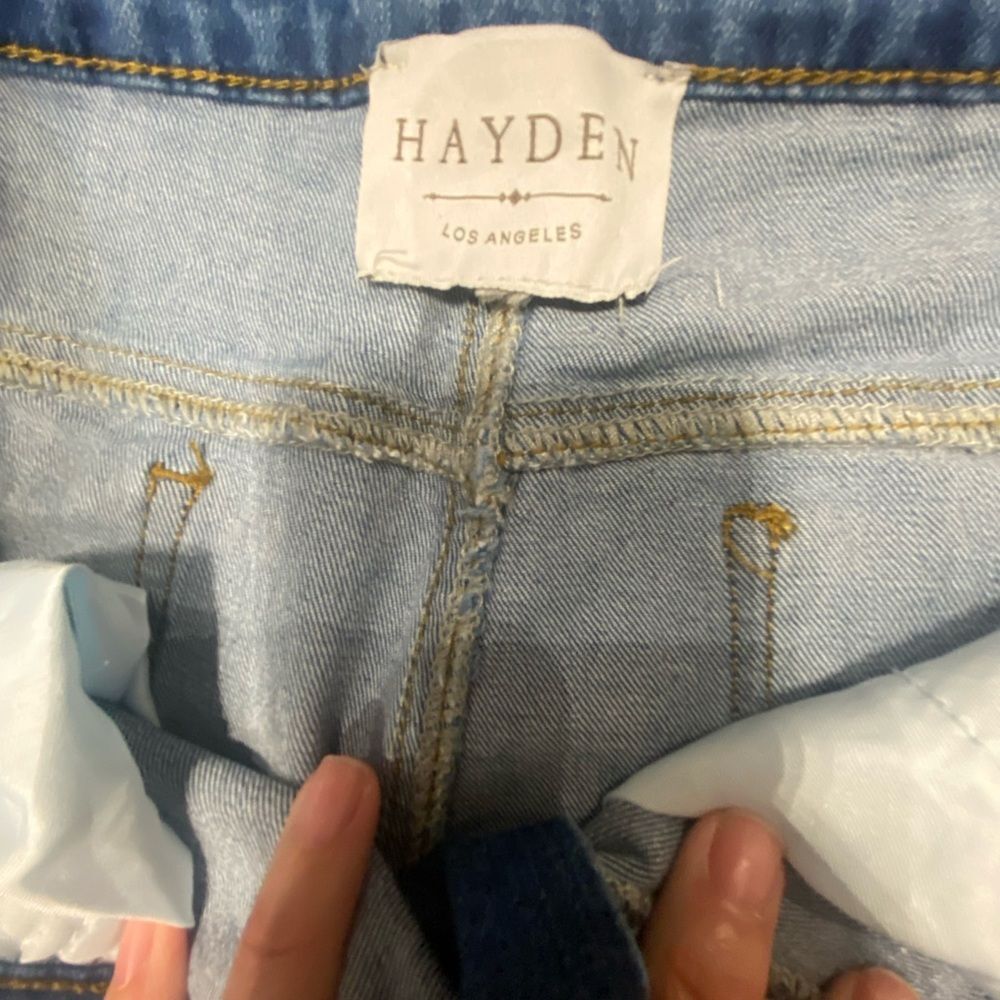 Hayden Light Blue Cropped Jeans Patchwork! - Picture 3 of 4